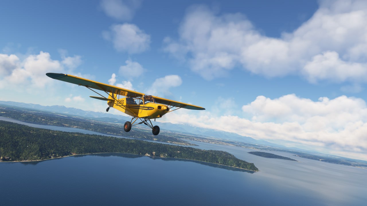 Flying over Seattle in a Savage Cub