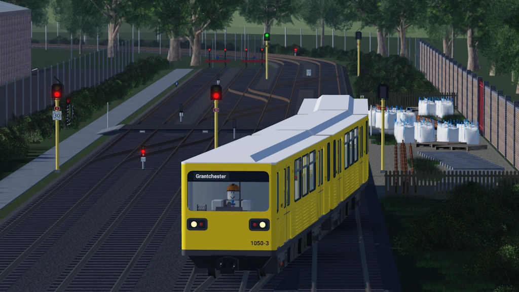 Train approaching Longstanton crossing the points